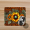  Western sunflower desk mat with elegant floral accents. High-quality, slip-resistant, and customizable!